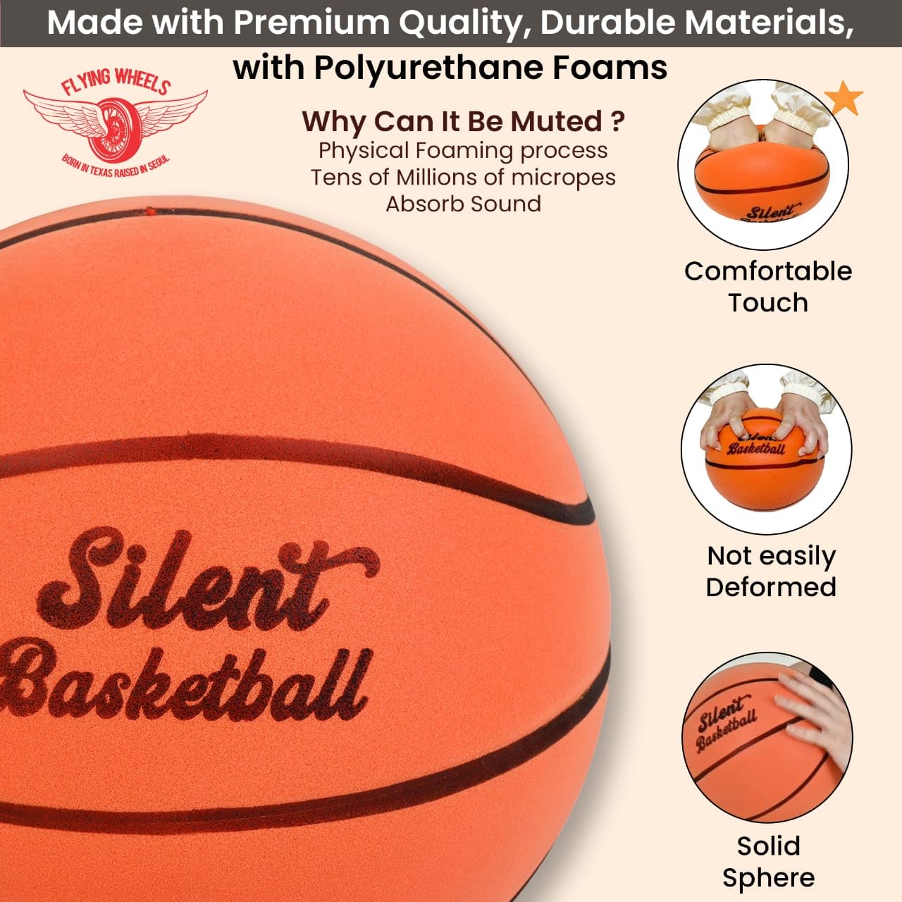 QUIET HOOPER Silent Basketball Size 7